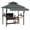 Grey, variant on Ataujin 8' x 5' Grill Gazebo Canopy with Extra 7' x 3' Awning, Double-Tiered Grill Canopy with Shelves, Outdoor BBQ Canopy Shelter with 10 Hooks & LED Lights for Patio