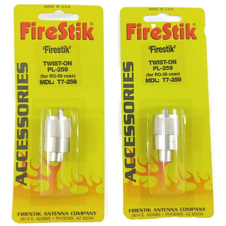 Pack of 2 Firestik T7-259 CB Radio PL-259 Screw On RG8X/RG59 Coax Cable End