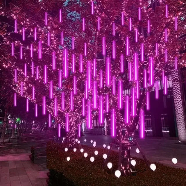 32/24/16/8 Tubes Christmas Meteor Shower LED String Lights Holiday Lighting Garden Party Decorations Rain Drop Falling Decor