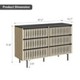 thumbnail image 3 of Lecut Fluted 6-Drawer Dresser for Bedroom, 47.2" Wide Chest of Drawers with Storage, Farmhouse TV Stand for Living Room Hallway, 3 of 8