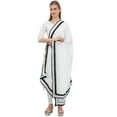 thumbnail image 3 of Phagun Net Dupatta Women's Long Stole Scarves Hizab Wrap Indian Chunni-White, 3 of 5