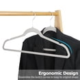 thumbnail image 4 of HomGarden 100 Pack Gray Clothing Velvet Hangers - Non-Slip & Space-Saving, 360° Swivel Hook W/Accessory Bar, 4 of 11