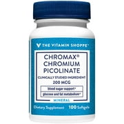 The Vitamin Shoppe Chromax Chromium Picolinate 200MCG, Clinically Studied Ingredient, Supports Glucose Fat Metabolism (100 Softgels)