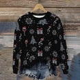 thumbnail image 5 of Yteetum Christmas Sweatshirts for Women Oversized Crewneck Loose Pullover Hoodless Sweatshirts Tops Womens Casual Round Neck Xmas Graphic Print Long Sleeve Fall Sweatshirts Fall Clothes Clothes, 5 of 6