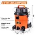 thumbnail image 2 of Champú Vacuum Cleaner Armor All 6L 5.5 HP para tapicería, mojado, seco, 2 of 7