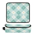 thumbnail image 3 of Hair Tools Travel Bag with Removable Heat Resistant Mat for Straighteners, Curling Iron and Haircare Accessories Teal Argyle Pattern, 3 of 8