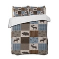 thumbnail image 2 of Blue Checkered Cabin Twin Size Down Alternative Comforter,Lightweight Comforter Quilt Bedding Set with Pillow Shams Farmhouse Forest Brown Buffalo Plaid All Seasons Bed Comforter Duvet Insert 68"x86", 2 of 7