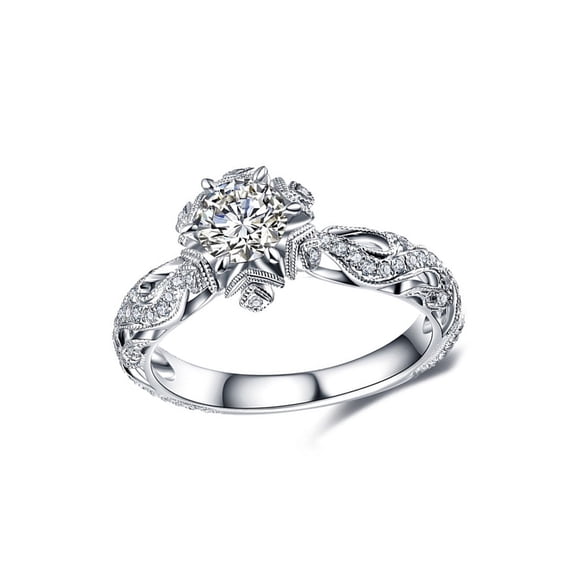 Minnieouse Exquisito anillo ahuecado, elegante anillo de racimo de diamantes, accesorios de joyería de boda de compromiso, anillos apilables, joyería para Ropa, zapatos y accesorios Miscelánea No.2 Minnieouse AP006769-02