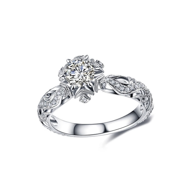 Minnieouse Exquisito anillo ahuecado, elegante anillo de racimo de diamantes, accesorios de joyería de boda de compromiso, anillos apilables, joyería para Ropa, zapatos y accesorios Miscelánea No.2 Minnieouse AP006769-02