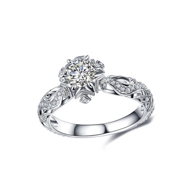 Sonducket Exquisito anillo ahuecado, elegante anillo de racimo de diamantes, accesorios de joyería de boda de compromiso, anillos apilables, joyería para Ropa, zapatos y accesorios Miscelánea No.2 Sonducket AP006769-02