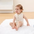 thumbnail image 6 of Baby Boy Romper Sleeveless Cotton Linen Bodysuit Tank Top One Piece Neutral Newborn Baby Summer Clothes/Outfits, 12-18 Months(Purple + Blue), 6 of 10