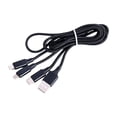 thumbnail image 1 of 3-in-1 Nylon Braided Universal USB Charging Cable Compatible with i-Product/Type-C/Micro USB Devices, Black, 1 of 8