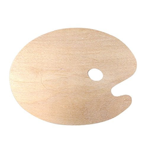 ULTNICE Palette de Peinture en Bois Palette de Peinture à l'Huile avec Trou pour le Pouce pour Acrylique Aquarelle