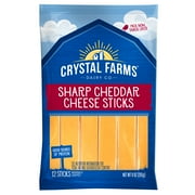 Crystal Farms Sharp Cheddar Cheese Sticks, 9oz, pack of 12
