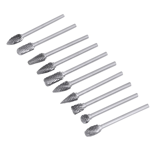 10 Piezas De Tungsteno Acero Sólido Carbonado De Carburo Conjunto De Accesorios Kit Accesorios De Archivos De Taladro Con Caja De Almacenamiento Para Madera Metálica De Acero De