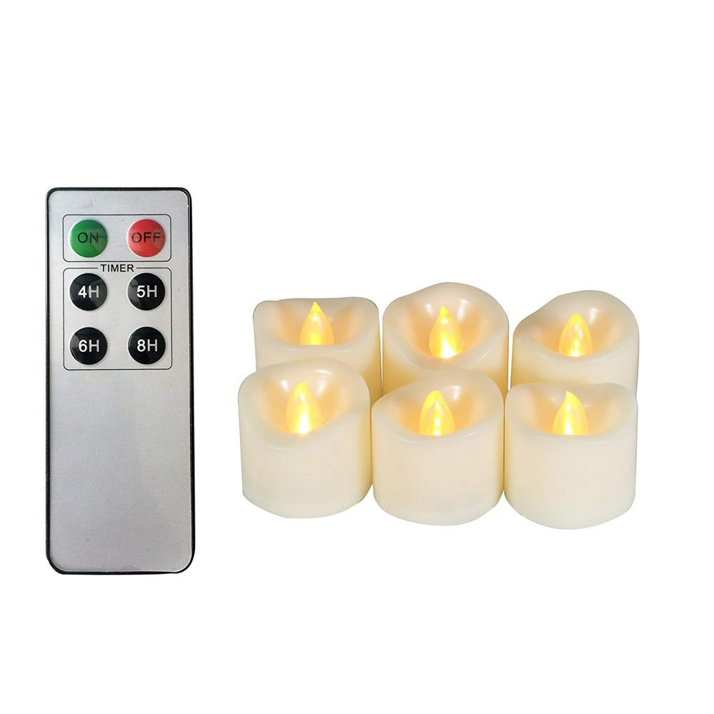 Flameless LED Tea Lights with Remote & Timer 6 Pack BatteryOperated