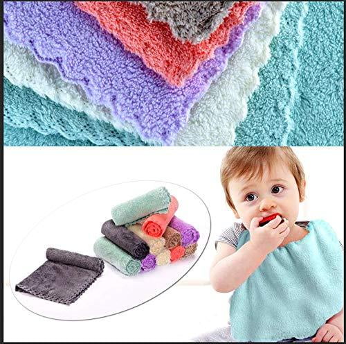 12 Pack 12x12 Inches Microfiber Coral Fleece Face Towel for Newborns White Infant MUKIN Baby Washcloths Set Toddlers or Kids Ultra Soft and Absorbent wash Cloth for Baby 