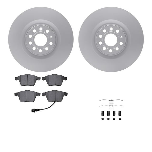 Dynamic Friction Company Front Geospec Brake Rotors with 5000 Euro Ceramic Brake Pads includes Hardware 4612-74019