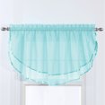 thumbnail image 2 of Collections Etc Stylemaster Elegance Sheer Voile Ascot Valance, 60" x 24”, Aqua, 2 of 3