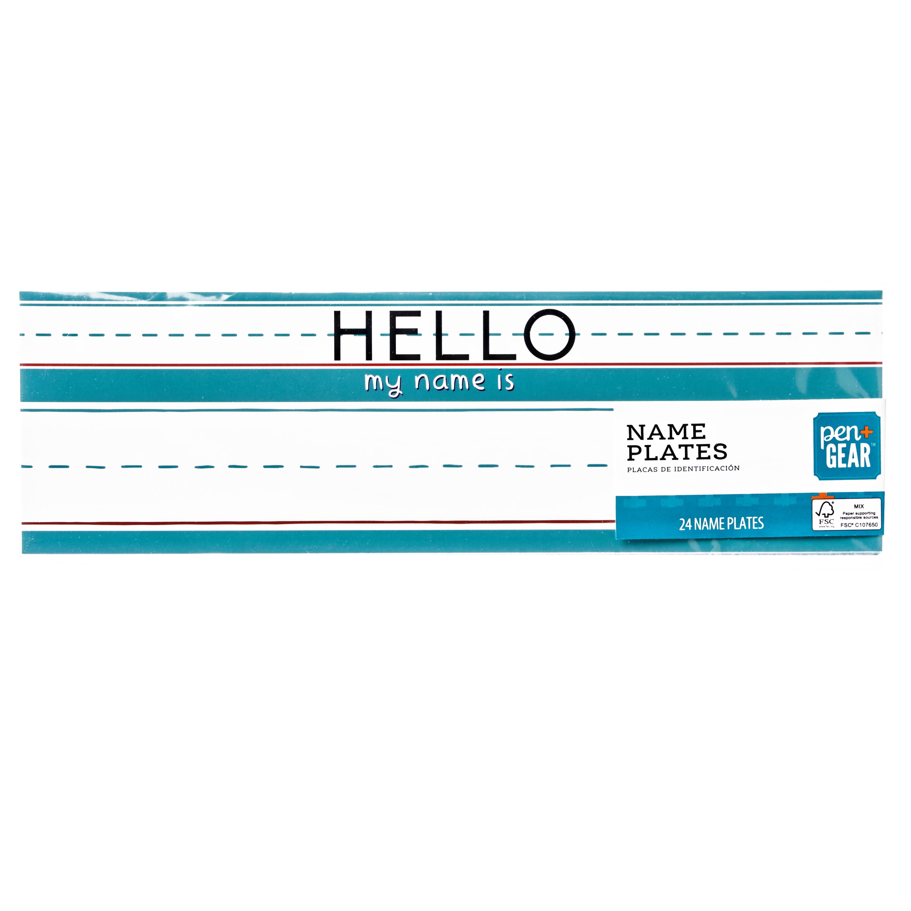Pen + Gear Name Plates, Blue, 24 Count