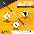 thumbnail image 2 of AdirPro Aluminum Prism Pole - Telescopic 8.5’ (2.5m) – Fixed Adapter Tip – Screw Lock - Metric Graduation - Strong & Lightweight GPS Pole - for Use with Prisms - Rover Rod - GNSS Instruments, 2 of 9
