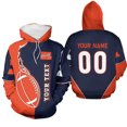 thumbnail image 3 of Sudadera con capucha de fútbol americano personalizada con nombre y número para hombre, jersey con estampado 3D, novedad en sudaderas con capucha para mujer, sudadera de moda Harajuku y2k, 3 of 5
