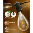 thumbnail image 5 of Keepsmile 60FT Outdoor String Lights IP65 Waterproof Patio Lights with 16+1 Warm White Edison Bulbs, 5 of 7