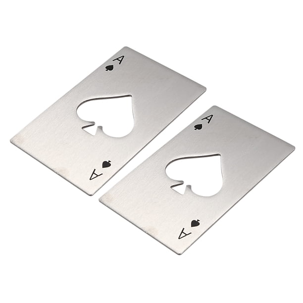 2X Tarjeta de Juego Ace of Spades Herramienta de Barra de Poker Abridor de Tapa de Botella de Cerveza de Acero Inoxidable Soda
