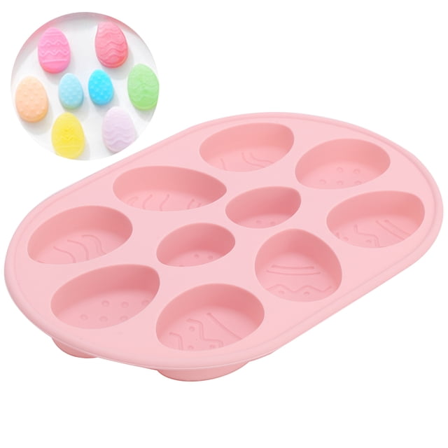 Molde Multifuncional Para Pastel Con Forma De Huevo De Pascua, Molde De Silicona Para Chocolate, Bricolaje, Accesorio Para Hornear, Color Rosa