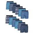 thumbnail image 1 of Hanes Men's Big & Tall Tagless Boxer with Exposed Waistband, Multiple Packs Available, 12 Pack-Assorted, XX-Large, 1 of 15