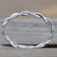 thumbnail image 2 of Platinum Plated Silver Braided Knot Eternity Wedding Band Promise Ring, 2 of 4