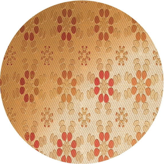 Ahgly Company Machine Washable Indoor Square Transitional Yellow Orange Area Rugs, 3' Square