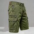 thumbnail image 4 of Jessboyy Jean Cargo Shorts for Men with Multi Pockets Button Zipper Knee Length Bermuda Cargo Summer Outdoor HIking Work Shorts Army Green,L, 4 of 9