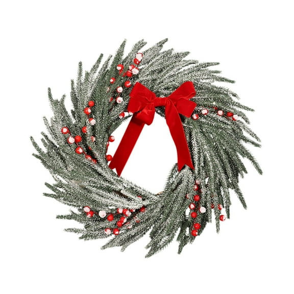 HOMYL Artificial Holly Christmas Wreath Decorative Holiday Christmas Garland A
