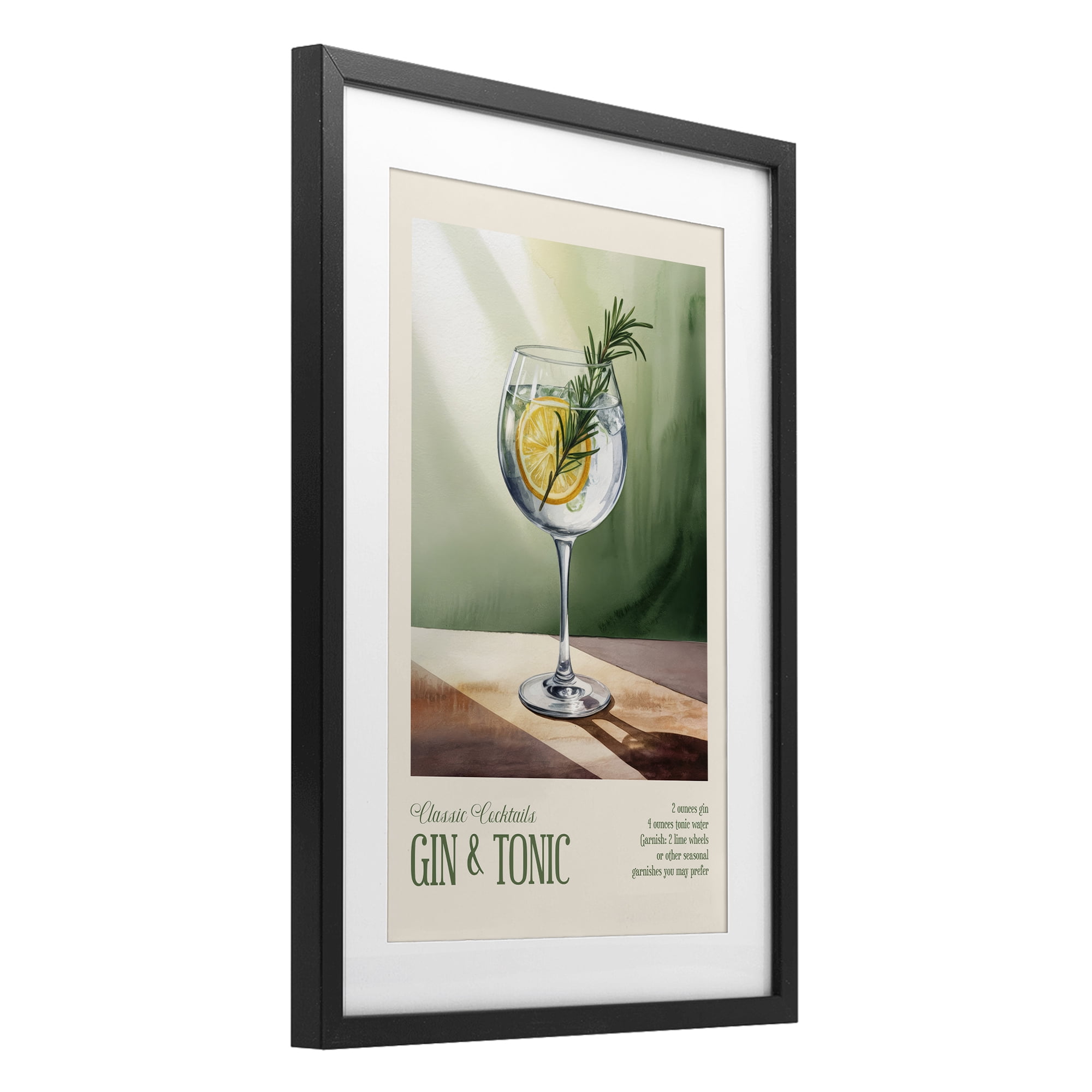 Stupell Industries Gin & Tonic Sun Rays Black Framed Print Under Glass, design by Andreas Magnusson