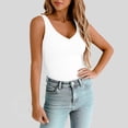 thumbnail image 7 of Only Moment off White Tank Tops for Women Polyester,Spandex V Neck Ribbed Knit Slim Fitted Basic Cami Xl, 7 of 7