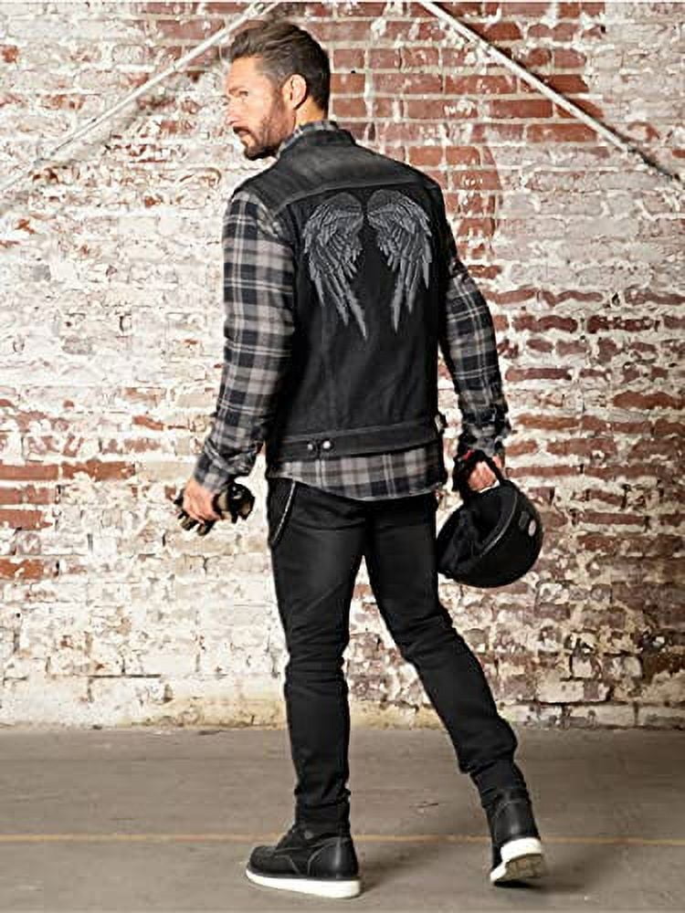 New Size Angel Wing Patches | Embroidered Iron On | Large 2pc. Set - by Nixon Thread Co. (12") (Black/Gray)