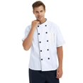 thumbnail image 4 of TOPTIE Unisex Short Sleeve Chef Coat Jacket, White, 4 of 8