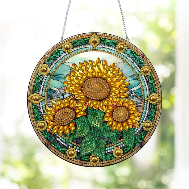 Cuadros Decorativos Wdftyju Kits de Arte de diamantes Girasol embutido en tela
