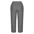 thumbnail image 4 of WIZUTIZ Casual Dress Pants for Women Oversized Trendy Relaxed Fit Wide Leg Summer Pants Stretch Elastic High Rise Summer Pants Solid Asymmetrical Cropped Sweatpants for Ladies Swim Beach Gray, 4 of 4