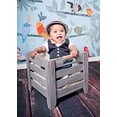 thumbnail image 4 of Noah's Boytique Baby Boy Shower Gift Set Plaid Preppy Navy Tan Light Blue Bow Tie Suspenders Vest Newborn, 4 of 5