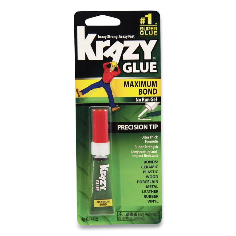 Krazy Glue Super Glue, Maximum Bond, Wood & Leather, Precision Tip - 0.07 oz