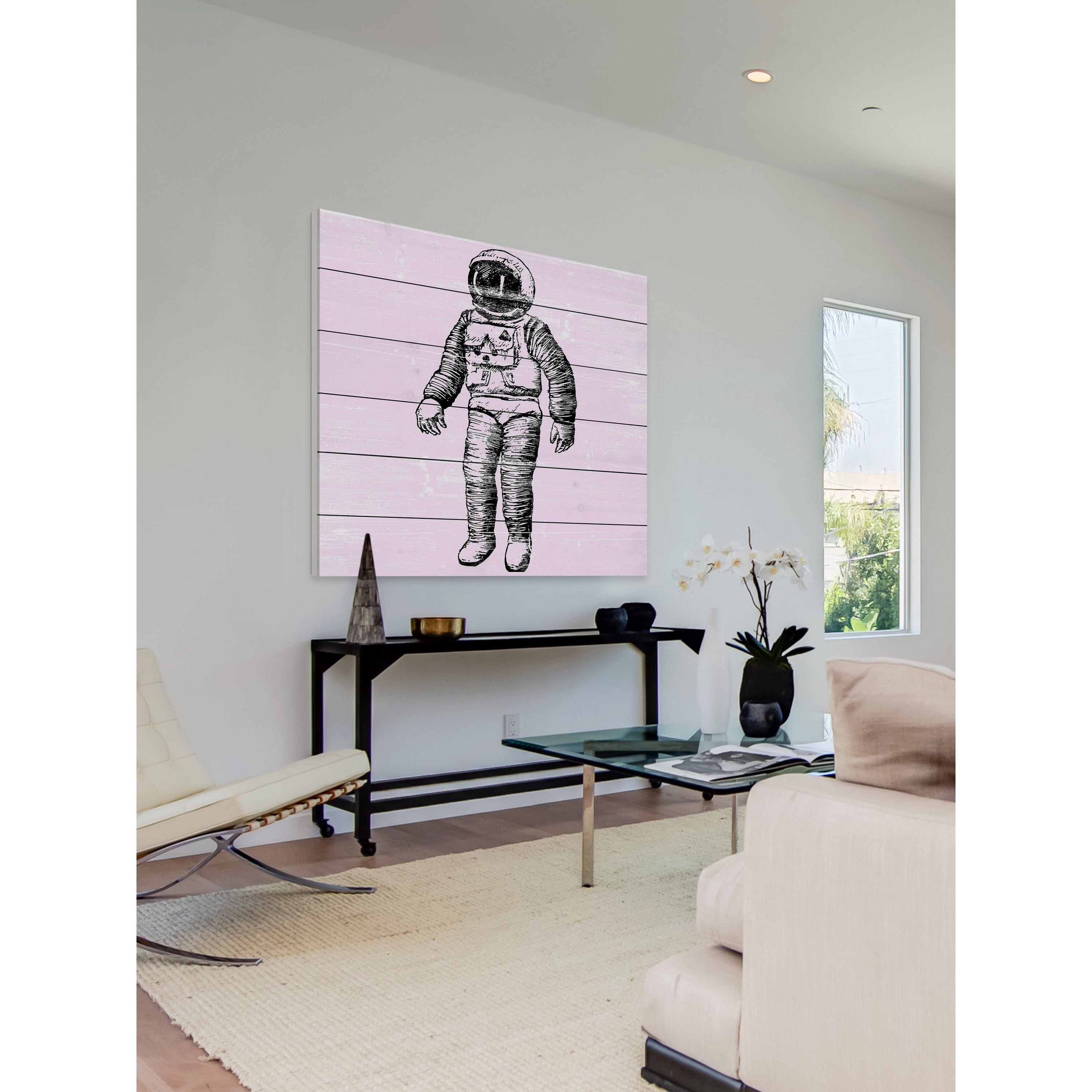 Space Ready Painting Print on White Wood