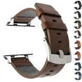 thumbnail image 2 of Leather Strap for Apple Watch Ultra 2 Band 49mm 9 8 7 45mm 41mm High Quality Strap for IWatch Series 6 SE 5 4 44mm 40mm (Black S,42mm 44mm 45mm 49mm), 2 of 7
