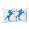 thumbnail image 6 of Ambesonne Animal Throw Pillow Cover 2 Pack, Gallop Animal Theme Motif, 16", Dark Blue and White, 6 of 6