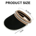 thumbnail image 2 of 55-58cm hat circumference hat female summer pearl empty top sun hat anti-ultraviolet sun hat big brimmed sun hatblack, 2 of 5