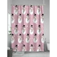 thumbnail image 5 of Pink Christmas Snowman Shower Curtain Set, Waterproof Shower Curtains for Bathroom, Winter Xmas Snowflake Cute Washable Fabric Cloth Bath Curtain for Bathtub Decoration with Hooks 60x72 Inches, 5 of 6