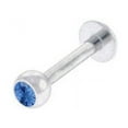thumbnail image 2 of Barbell Tongue Ring Surgical Steel with Jeweled Flower Design, 2 of 7