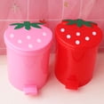 thumbnail image 4 of Mini Strawberry Trash Can with Lid Plastic Garbage Bin Waste Paper Organizer for Home Office Desk Room Desktop Bucket, 4 of 14