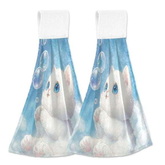 BZSMCE Hanging Hand Towels Fashion Playful Dreamer Pattern 2-Pack - Velcro Style Bathroom Kitchen Towels